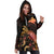 Papua New Guinea Polynesian Hoodie Dress - Turtle With Blooming Hibiscus Gold - Polynesian Pride