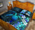 Kanaka Maoli (Hawaiian) Quilt Bed Set - Sea Turtle Tropical Hibiscus And Plumeria Blue - Polynesian Pride