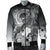 Federated States of Micronesia Men's Bomber Jackets - Humpback Whale with Tropical Flowers (White) - Polynesian Pride