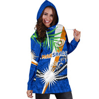 Marshall Islands Rugby Women Hoodie Dress Coconut Leaves - Polynesian Pride