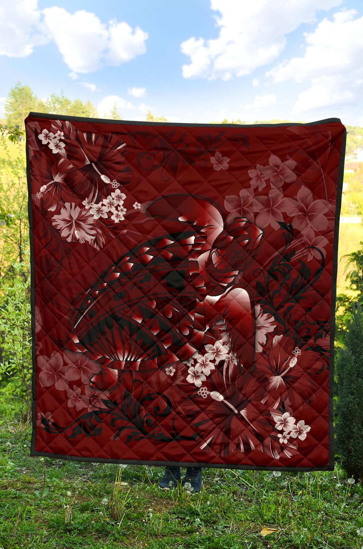 Hawaii Quilt - Hawaii Turtle Magenta Premium Quilt - Polynesian Pride