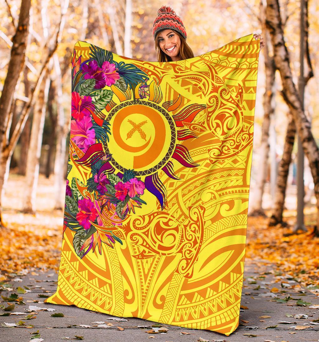 Polynesian Blankets - Vanuatu Symbols With Hibiscus - Polynesian Pride
