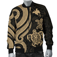 Papua New Guinea Men's Bomber Jacket - Gold Tentacle Turtle - Polynesian Pride