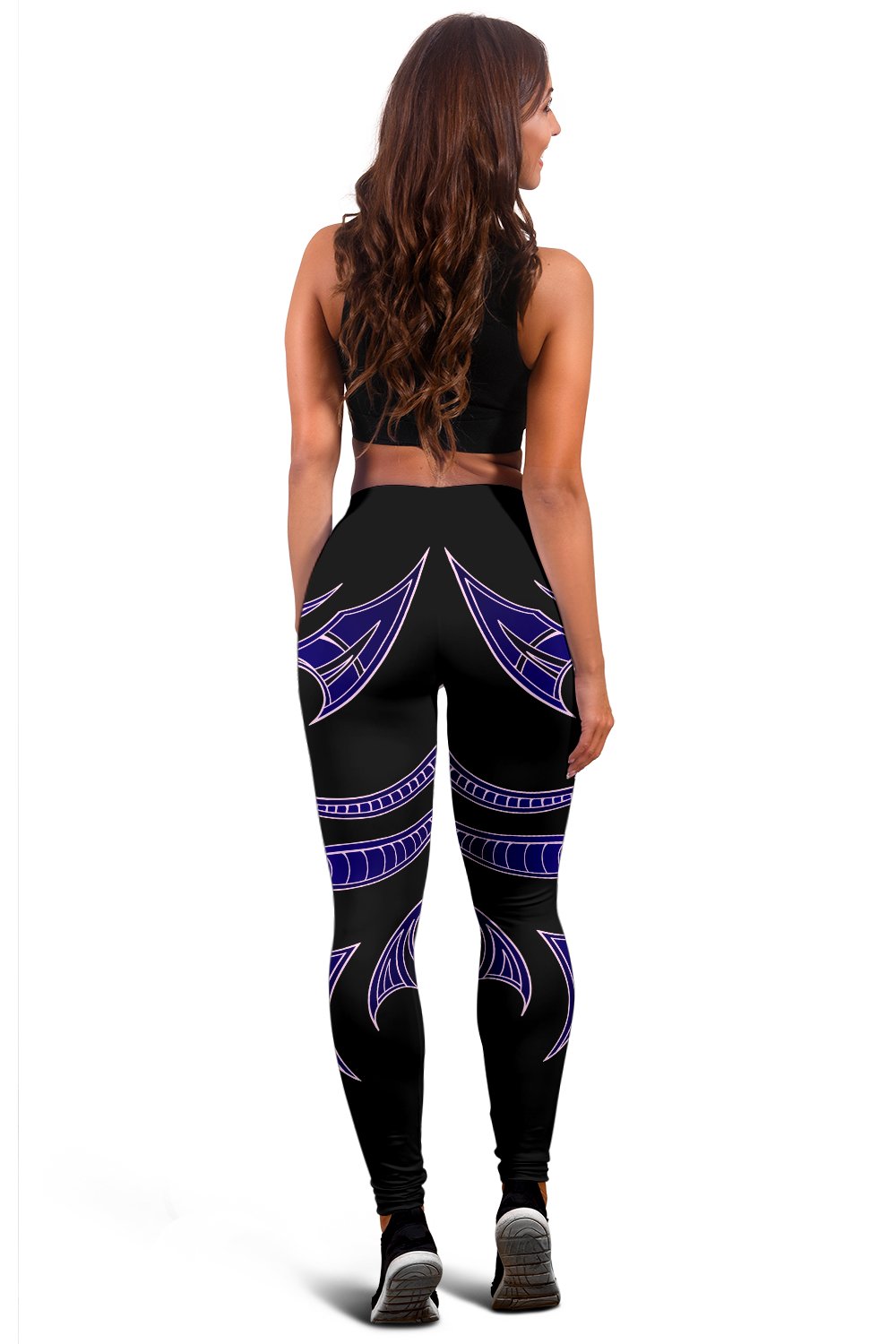 Hawaii Tribal Polynesian Women's Leggings - Blue - Juno Style - AH - Polynesian Pride