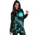 Nauru Polynesian Hoodie Dress - Turtle With Blooming Hibiscus Turquoise - Polynesian Pride