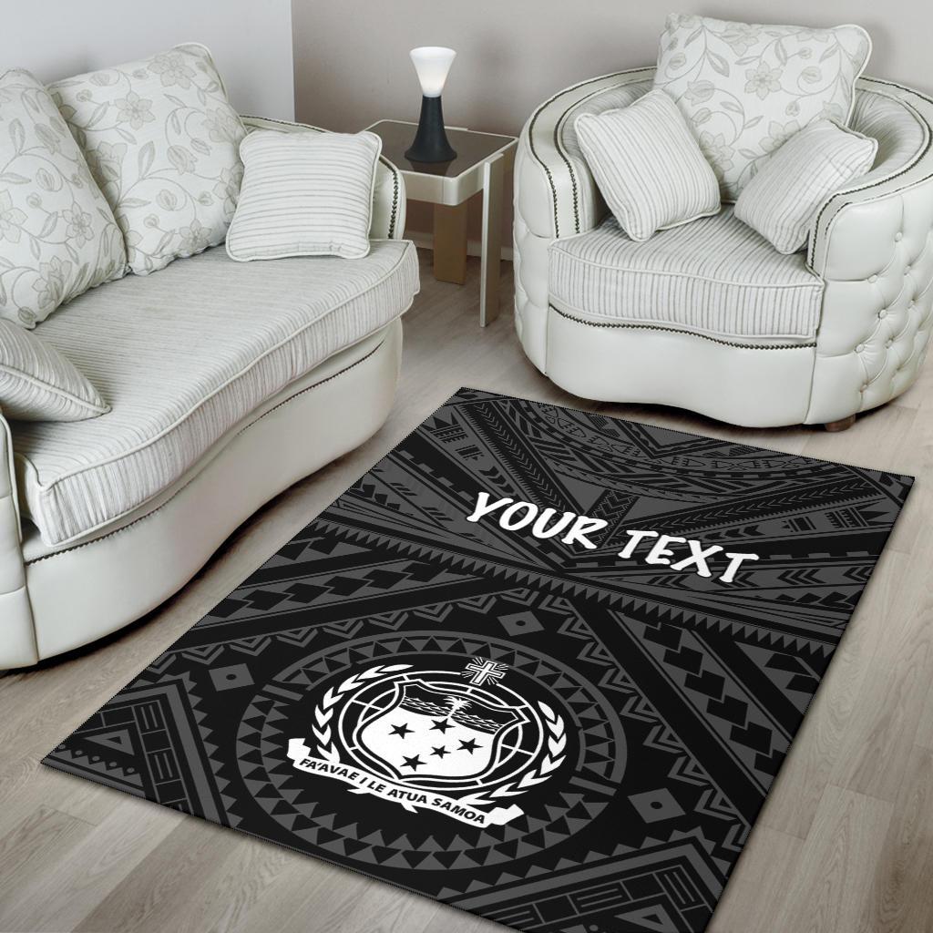 Samoa Personalised Area Rug - Samoa Seal In Polynesian Tattoo Style - Polynesian Pride