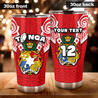 Tonga Rugby Tumbler Royal Style Tumbler 30oz X-Large Red - Polynesian Pride