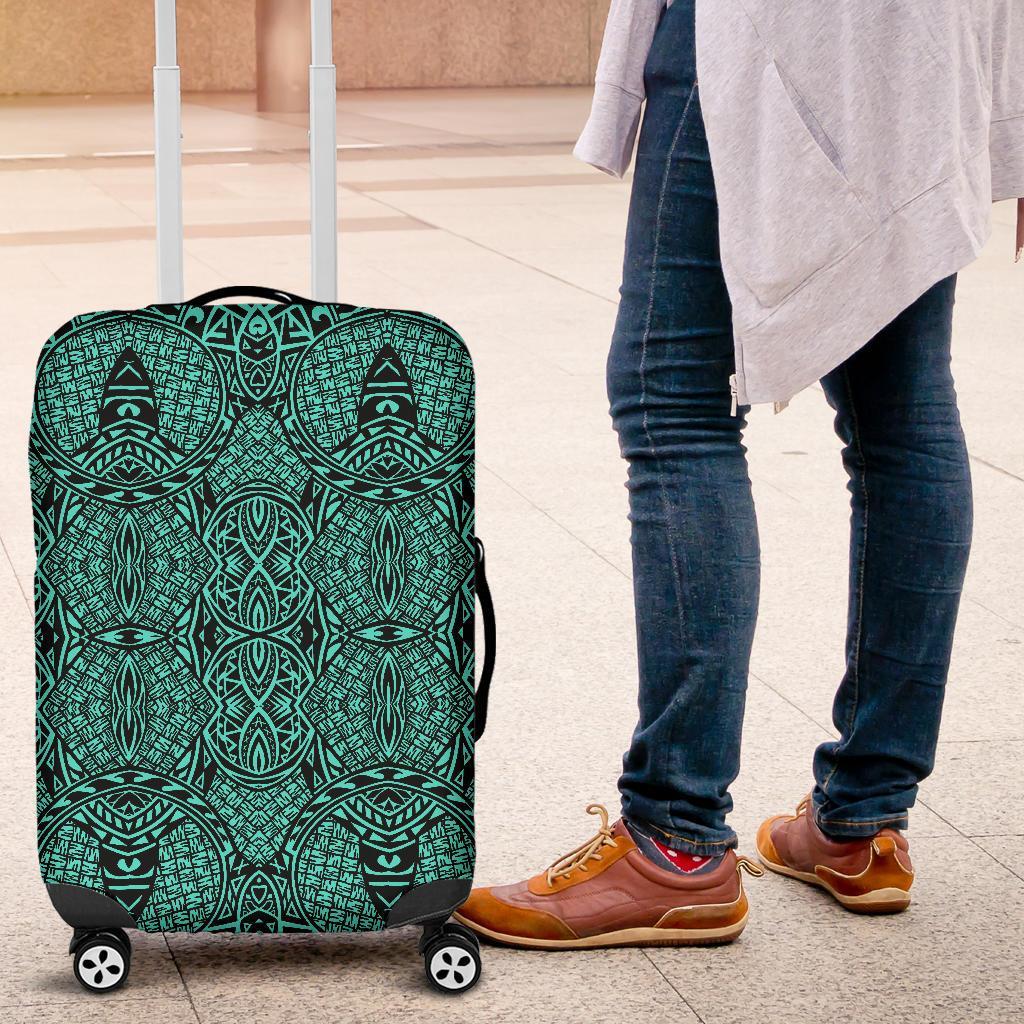 Polynesian Lauhala Mix Turquoise Luggage Covers - Polynesian Pride