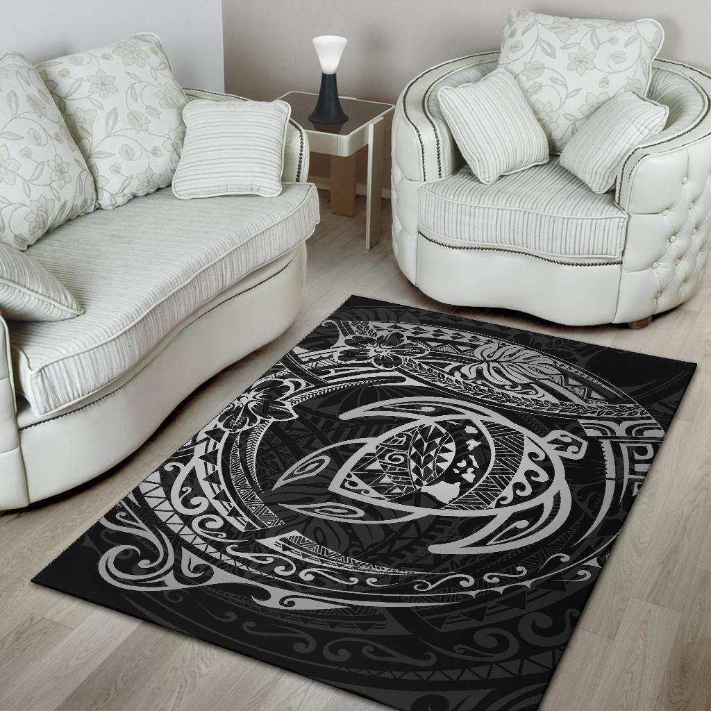 Hawaiian Map Turtle Polynesian Circle Rug AH - Polynesian Pride