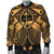 Guam Polynesian Men's Bomber Jacket - Guam Gold Seal with Polynesian Tattoo - Polynesian Pride