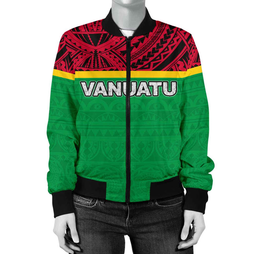 Vanuatu Women's Bomber Jacket - Polynesian Design - Polynesian Pride