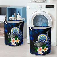 Federated States of Micronesia Laundry Basket - Turtle With Plumeria Flowers - Polynesian Pride