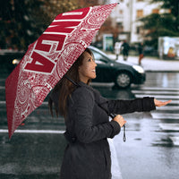 Tonga Umbrella Turtle Mermaid Polynesian Pattern White Red - Polynesian Pride