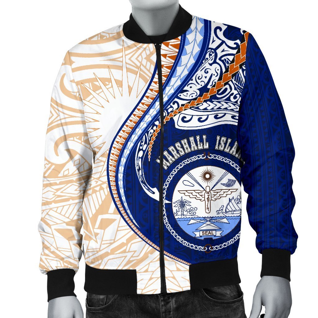 Marshall Islands Men's Bomber Jacket Kanaloa Tatau Gen MH - Polynesian Pride
