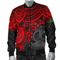 Vanuatu Polynesian Bomber Jacket (Men) - Red Turtle - Polynesian Pride