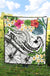 Papua New Guinea Polynesian Premium Quilt - Summer Plumeria (White) - Polynesian Pride