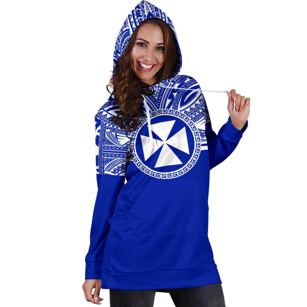 Wallis and Futuna Women Hoodie Dress - Wallis and Futuna Coat Of Arms Polynesian Flag Color - Polynesian Pride