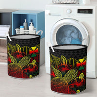 Wallis And Futuna Laundry Basket - Polynesian Turtle Hibiscus Reggae - Polynesian Pride