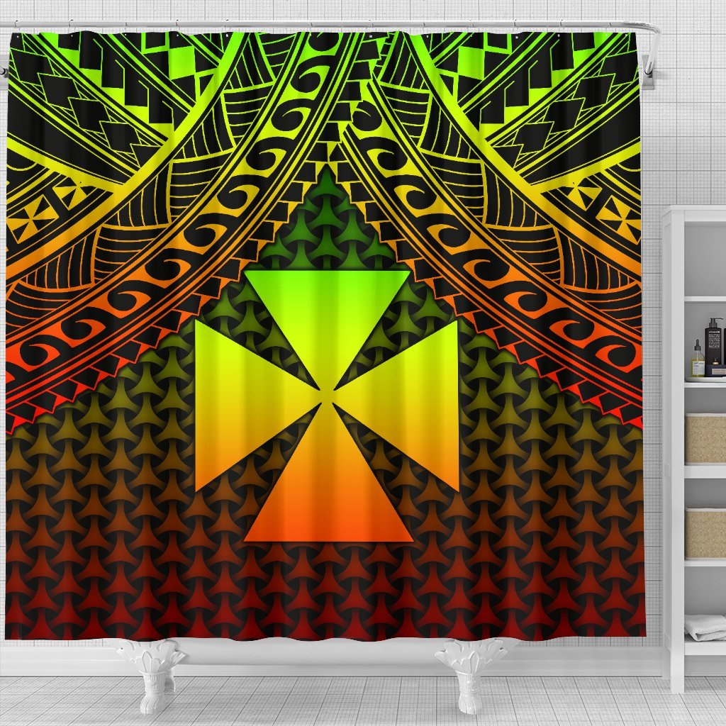Polynesian Wallis and Futuna Shower Curtain - Reggae Vintage Polynesian Patterns - Polynesian Pride