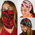 Hawaiian Hibiscus Red Set Bandana 3-Pack One Size Black - Polynesian Pride