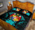 Tonga Polynesian Quilt Bed Set Hibiscus Turquoise - Polynesian Pride