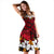 Tonga Midi Dress - Red Hibiscus - Polynesian Pride