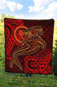 Chuuk Premium Quilt - Red Shark Polynesian Tattoo - Polynesian Pride