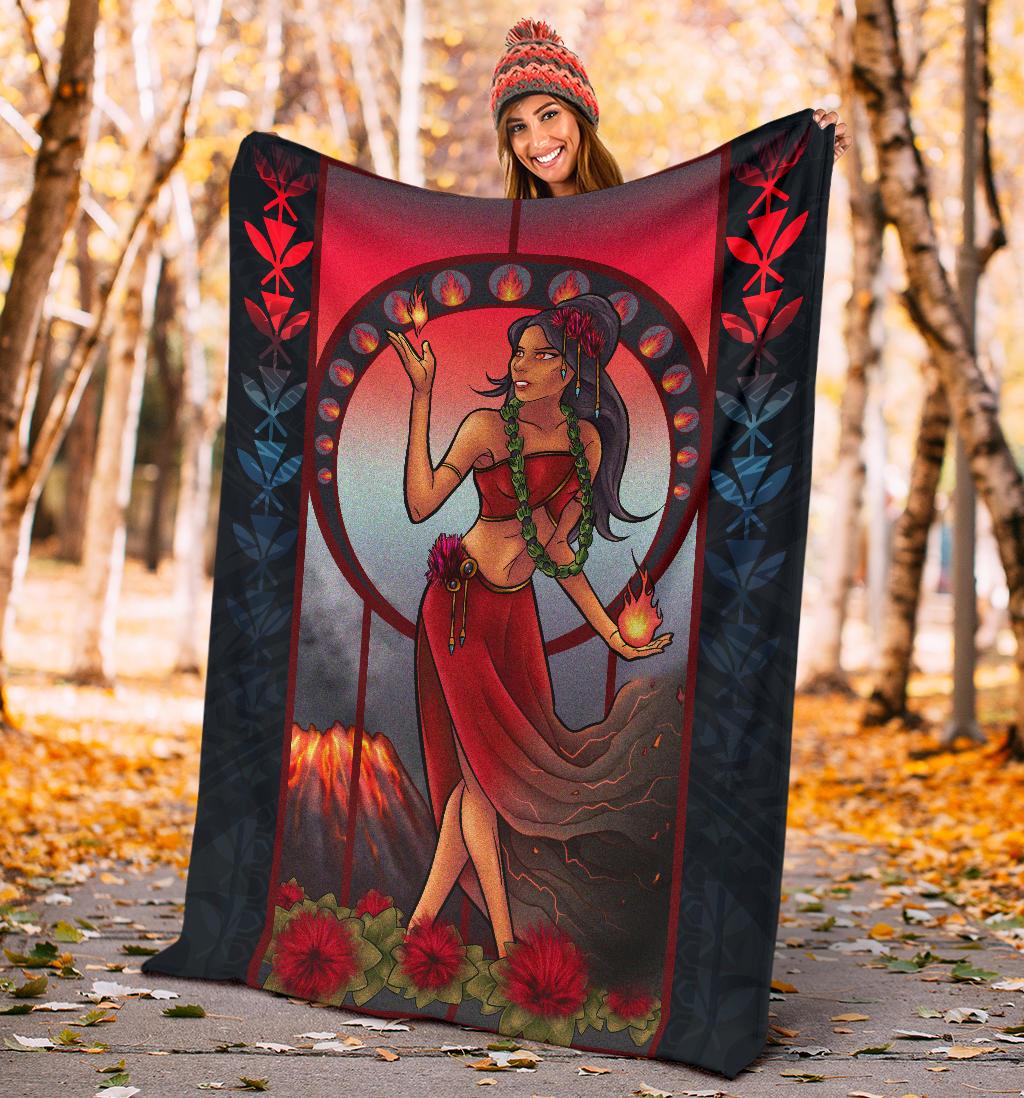 Polynesian Hawaii Blanket - Pele Hawaiian Girl - Polynesian Pride