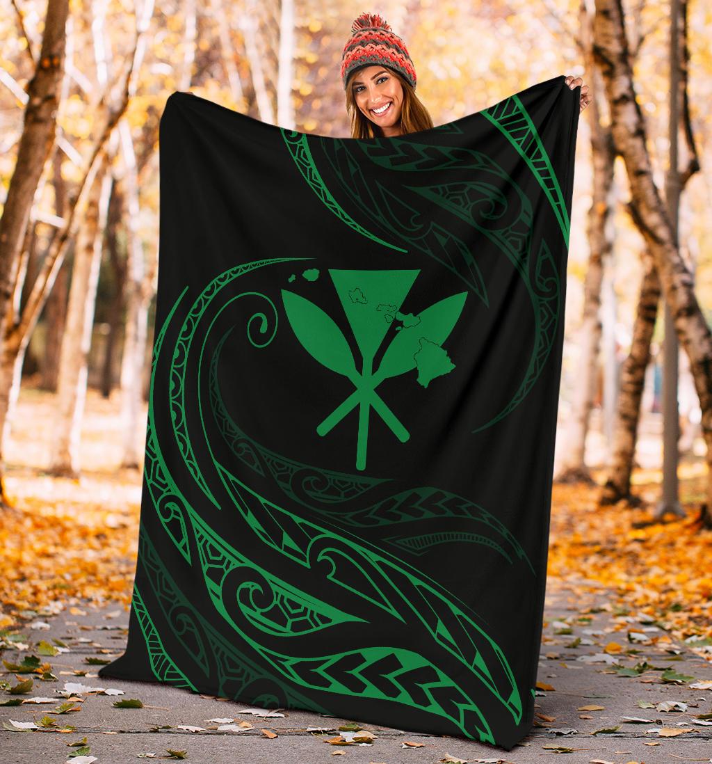 Kanaka Premium Blanket - Green - Frida Style - Polynesian Pride