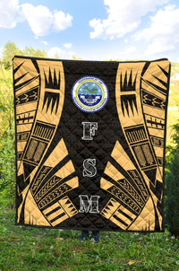 Federated States Of Micronesia Premium Quilt - Federated States Of Micronesia Seal Polynesian Gold Tattoo - Polynesian Pride