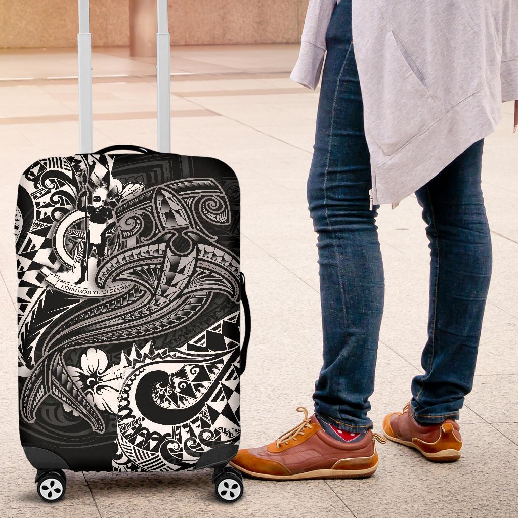 Vanuatu Polynesian Luggage Covers - White Shark Polynesian Tattoo - Polynesian Pride