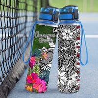 American Samoa Hydro Tracking Bottle White - Turtle Plumeria Banana Leaf - Polynesian Pride