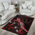 Chuuk Polynesian Area Rugs - Turtle With Blooming Hibiscus Red - Polynesian Pride