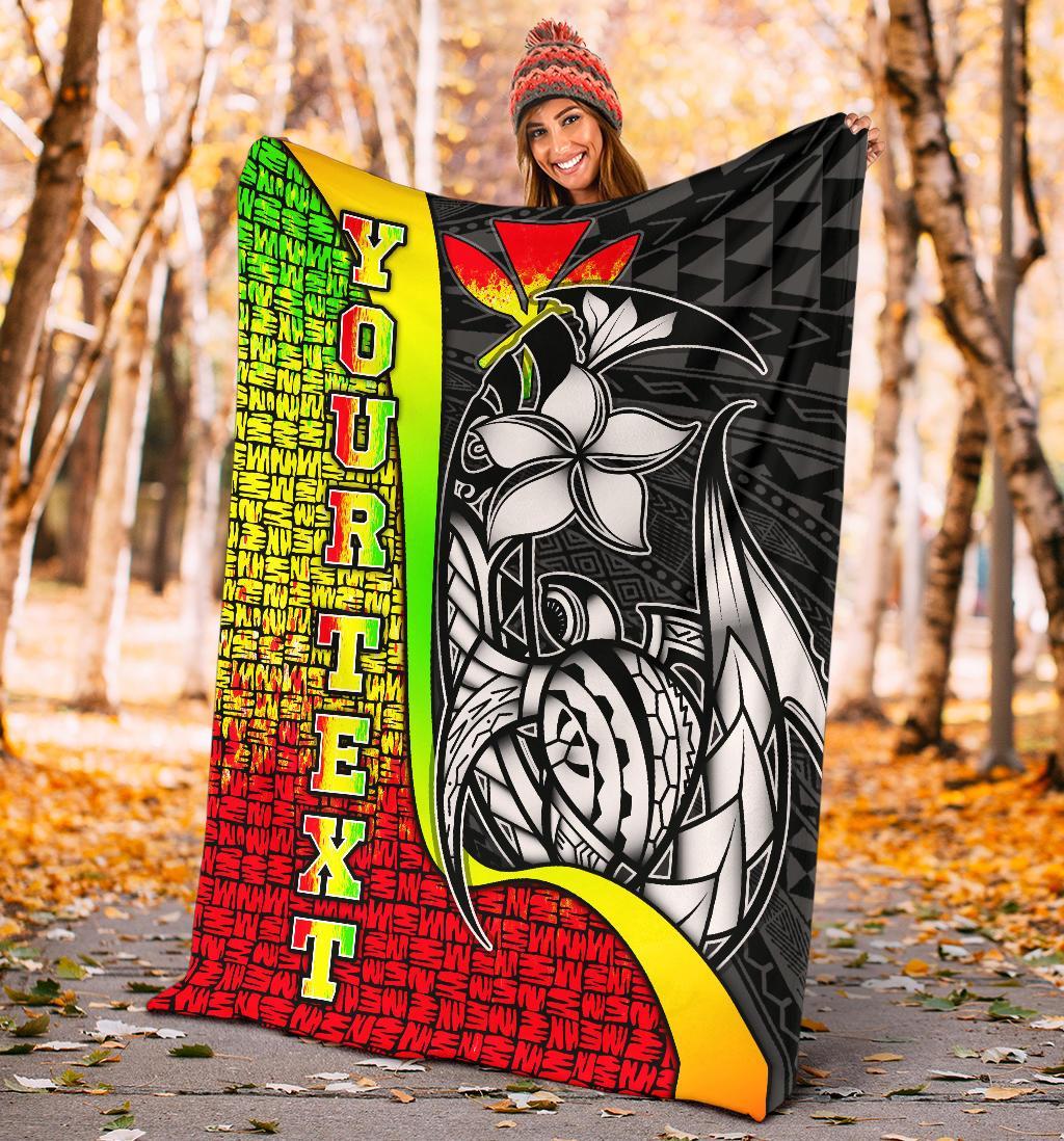 Polynesian Hawaii Custom Personalised Premium Blanket Reggae - Turtle with Hook - Polynesian Pride