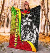 Polynesian Hawaii Custom Personalised Premium Blanket Reggae - Turtle with Hook - Polynesian Pride