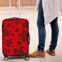 Polynesian Turtle Palm And Sea Pebbles Red Luggage Covers - Polynesian Pride