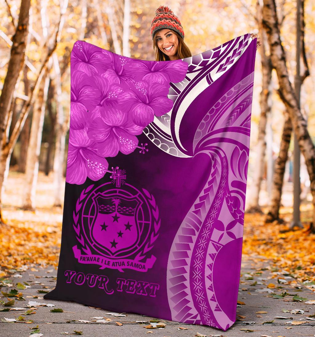 Samoa Custom Personalised Premium Blanket - Samoa Seal Wave Style (Pink) - Polynesian Pride