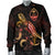 Guam Polynesian Men's Bomber Jacket - Turtle With Blooming Hibiscus Gold - Polynesian Pride