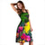 New Caledonia Midi Dress - Turtle Plumeria Banana Leaf - Polynesian Pride