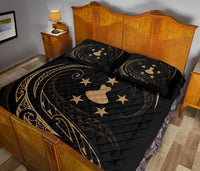 Austral Islands Quilt Bed Set - Gold - Frida Style - Polynesian Pride