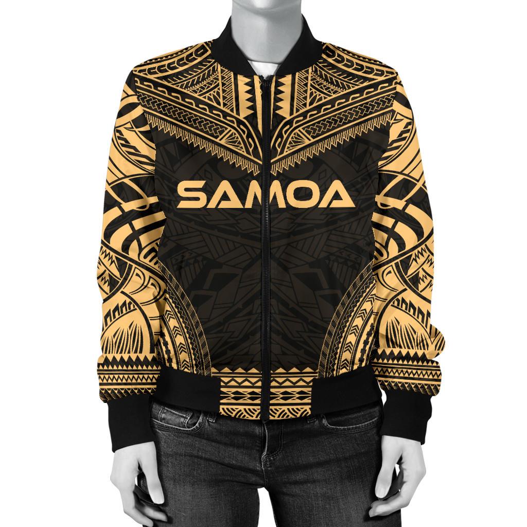 Samoa Polynesian Chief Women'S Bomber Jacket - Gold Version - Polynesian Pride