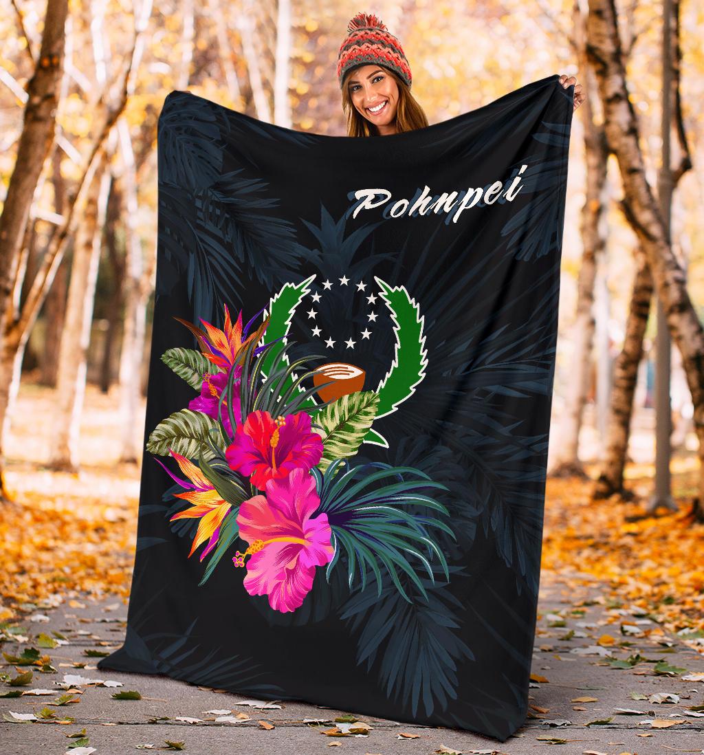Pohnpei Micronesia Premium Blanket - Tropical Flower - Polynesian Pride