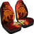 Samoa Car Seat Covers - Tribal Tuna Fish Universal Fit Orange - Polynesian Pride