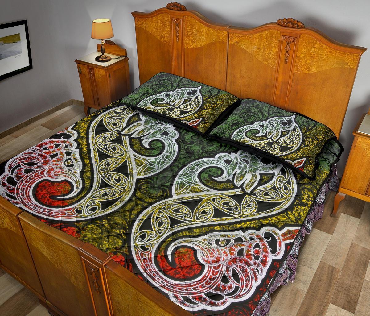 Quilt Bed Set Nz Maori Manaia Painting - Polynesian Pride