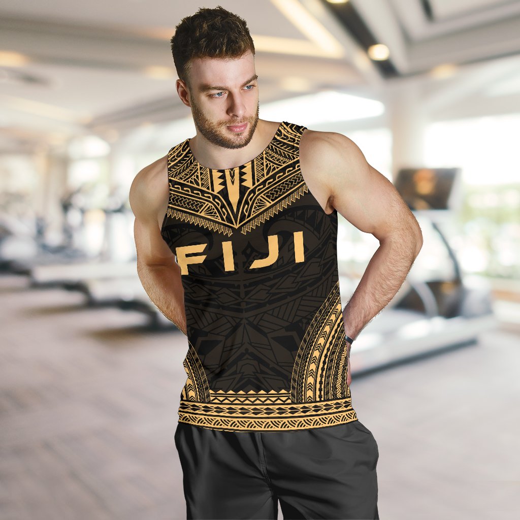 Fiji Men's Tank Top - Polynesian Chief Gold Version - Polynesian Pride