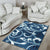 Polynesian Area Rug - Flourish Style With Tribal Fabric Blue Color - Polynesian Pride