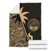 Marshall Islands Coconut Tree Premium Blanket Gold - Polynesian Pride