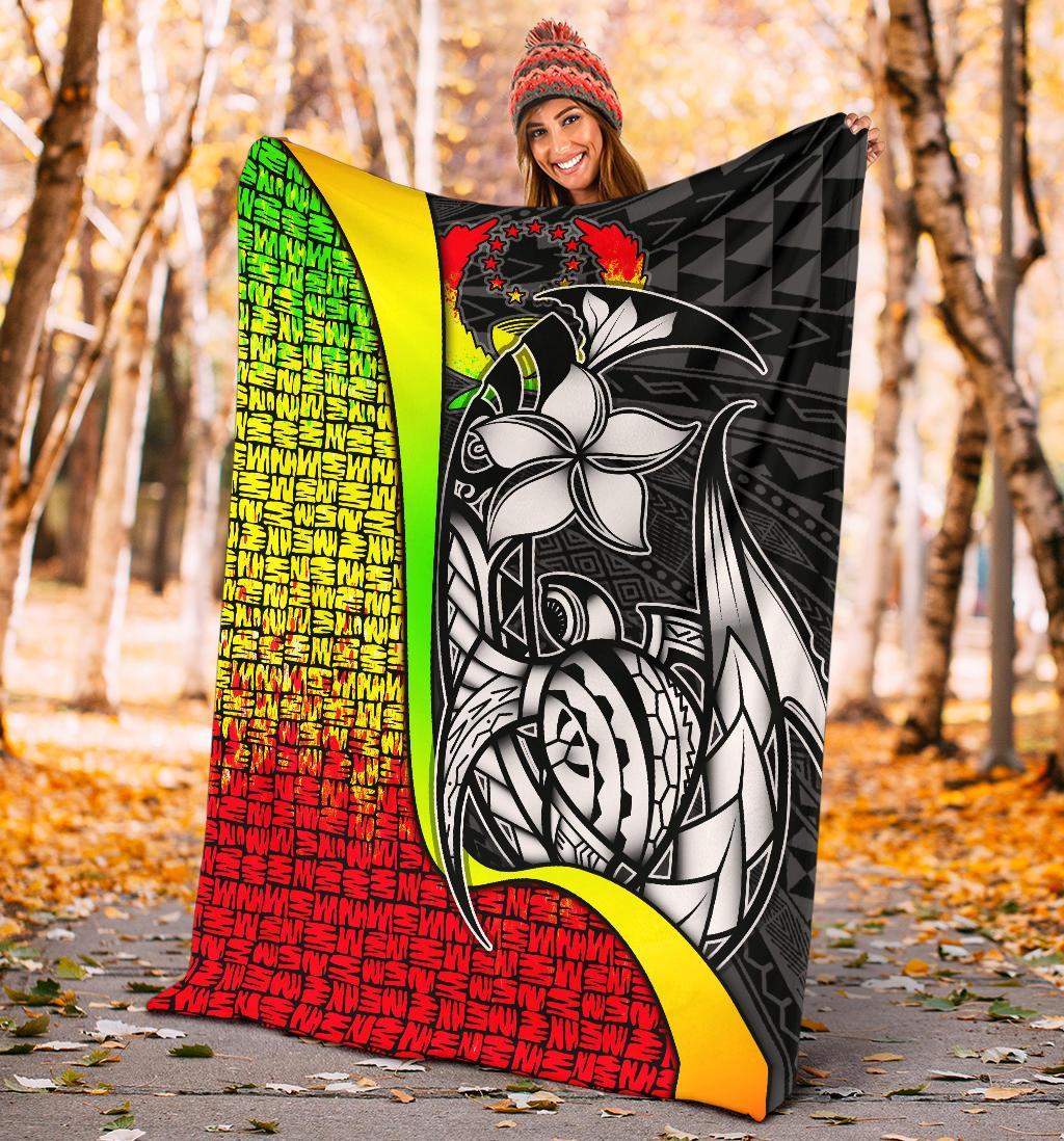 Pohnpei Micronesia Premium Blanket Reggae - Turtle With Hook - Polynesian Pride