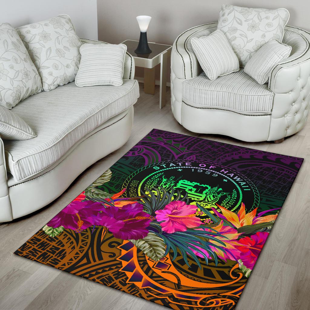 Polynesian Hawaii Area Rug - Summer Hibiscus - Polynesian Pride