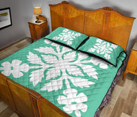Hawaiian Quilt Bed Set Royal Pattern - Seafoarm - B2 Style - Polynesian Pride